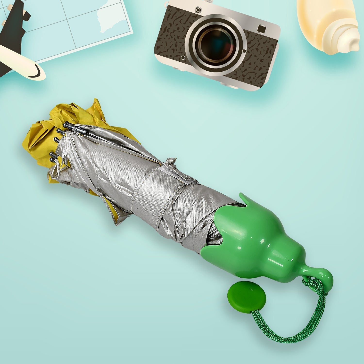 Vegetable shaped Folding Umbrella, Plastic Case Creative Fashion Folding Mini Sun Shade Rain Umbrella, Unique Umbrella, Sun & UV Protection, Cute Design (1 Pc) Vegetable shaped Folding Umbrella, Plastic Case Creative Fashion Folding Mini Sun Shade Rain Umbrella, Unique Umbrella, Sun & UV Protection, Cute Design (1 Pc)